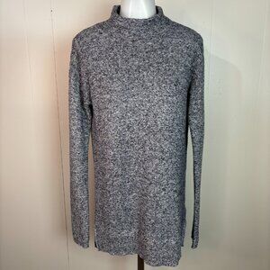 Old Navy Sweater Small Tall Blue Mock Neck Long Sleeve Pullover Cotton Blend